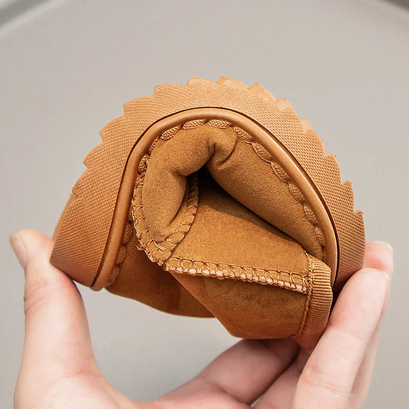 Girls Faux Fur Boots Brown