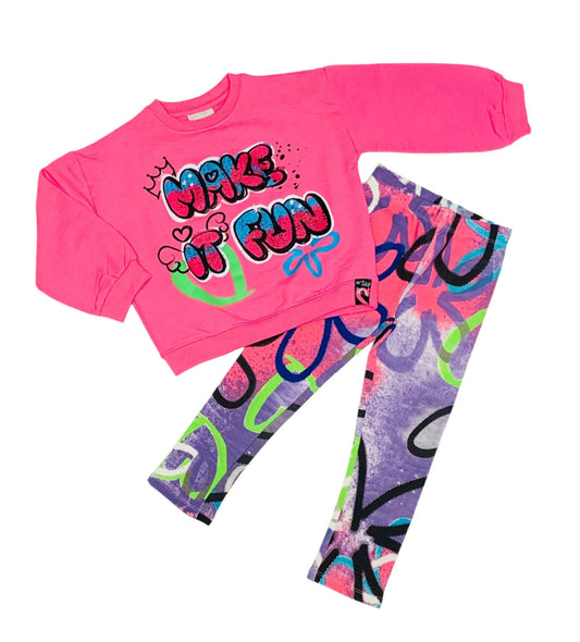 Tuc Tuc Crazy Feeling Fushia Leggings Set