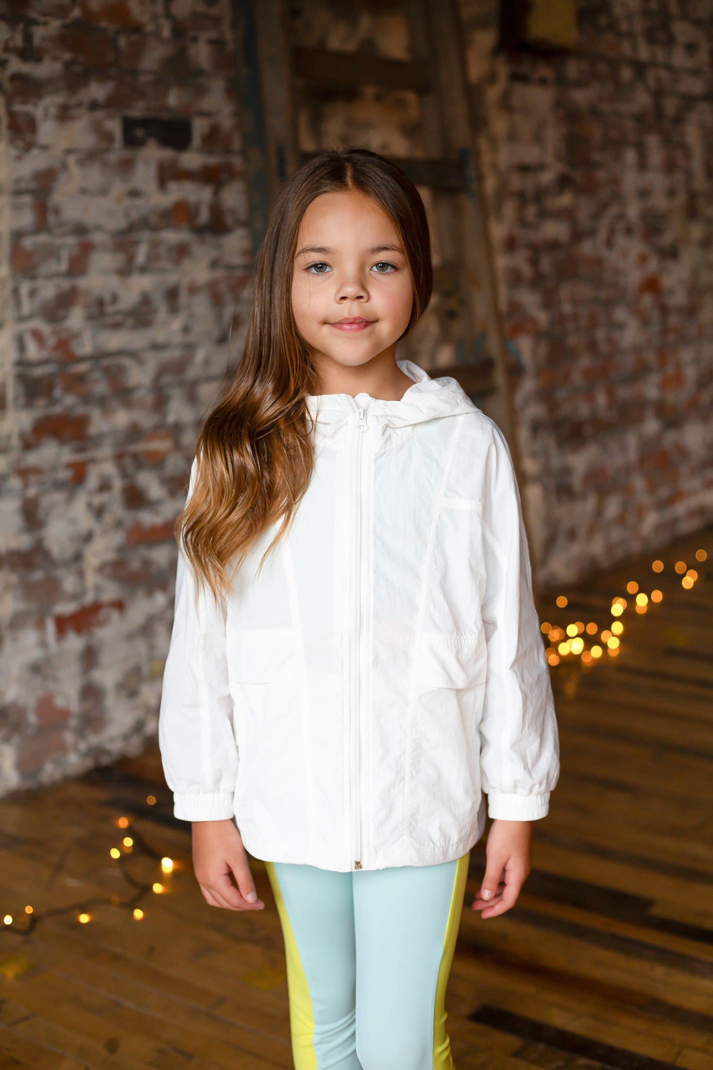 D by Dolly White Light Weight Girls Sports Jacket