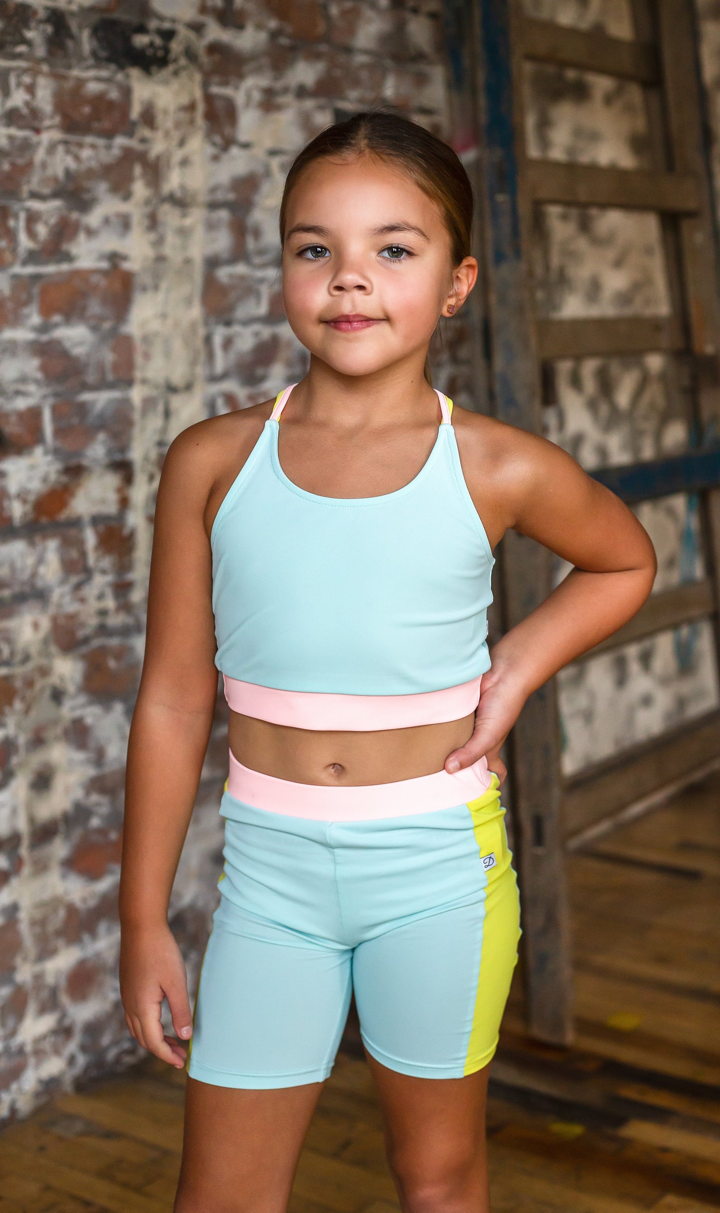 D by Dolly Aqua Shorts & Crop Top