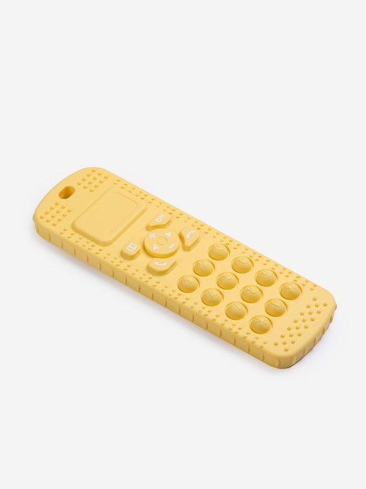 Bloom Bambini yellow baby phone teether with bumps and buttons, one-size