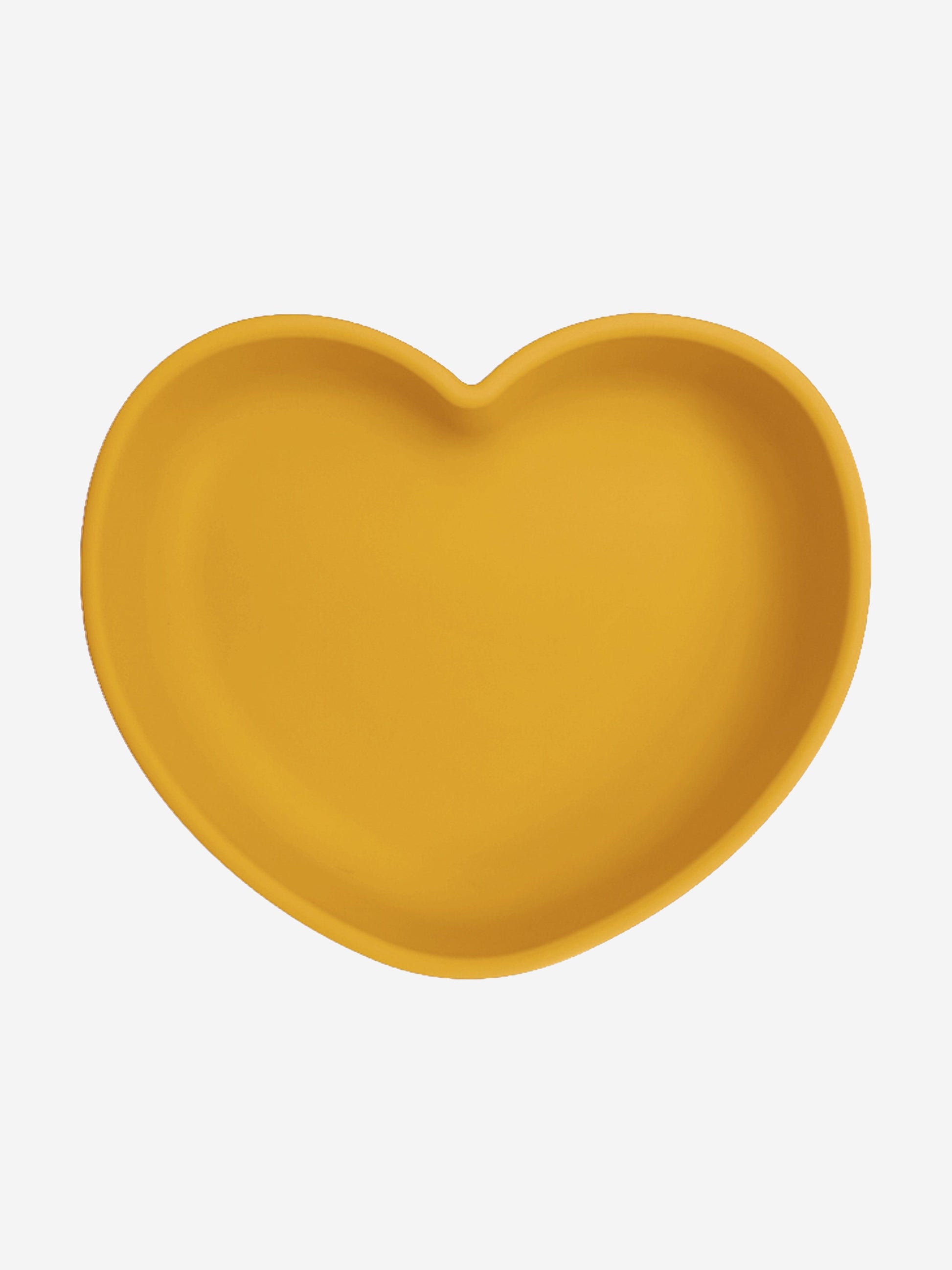 Yellow silicone heart suction plate with raised rim