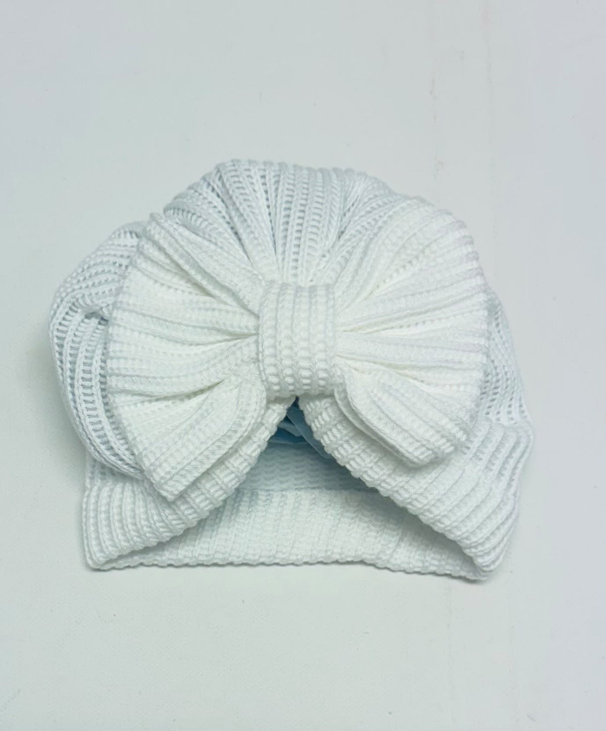 Baby Girls Knitted Bow Turban Hat – Baby & Toddler Ribbed Winter Hat - choice of colours