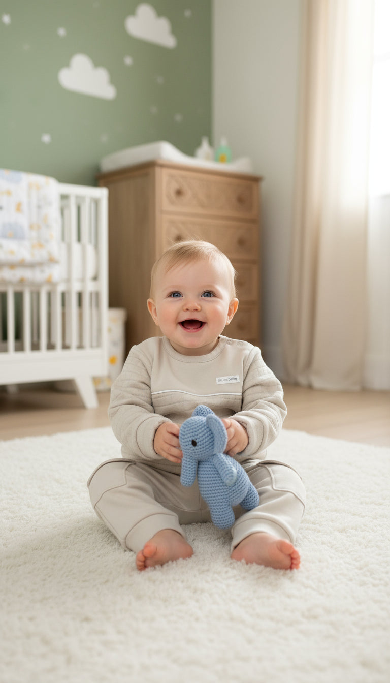 Blues Baby Boys Amsterdam Beige Crew Neck Sweathirt and Trousers