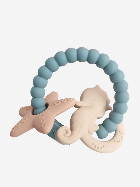 Bloom Bambini baby seahorse & starfish teether, blue BPA-free ring