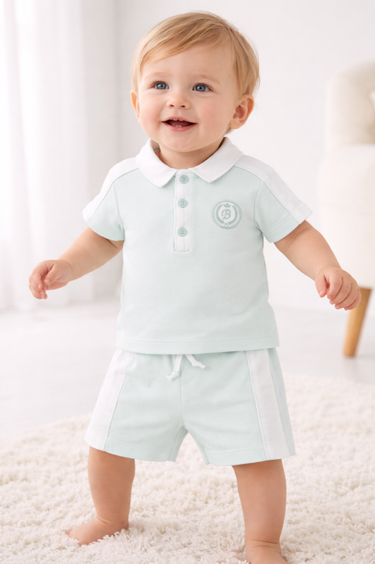 Blues Baby Boys Lyon Mint Polo T shirt and Shorts