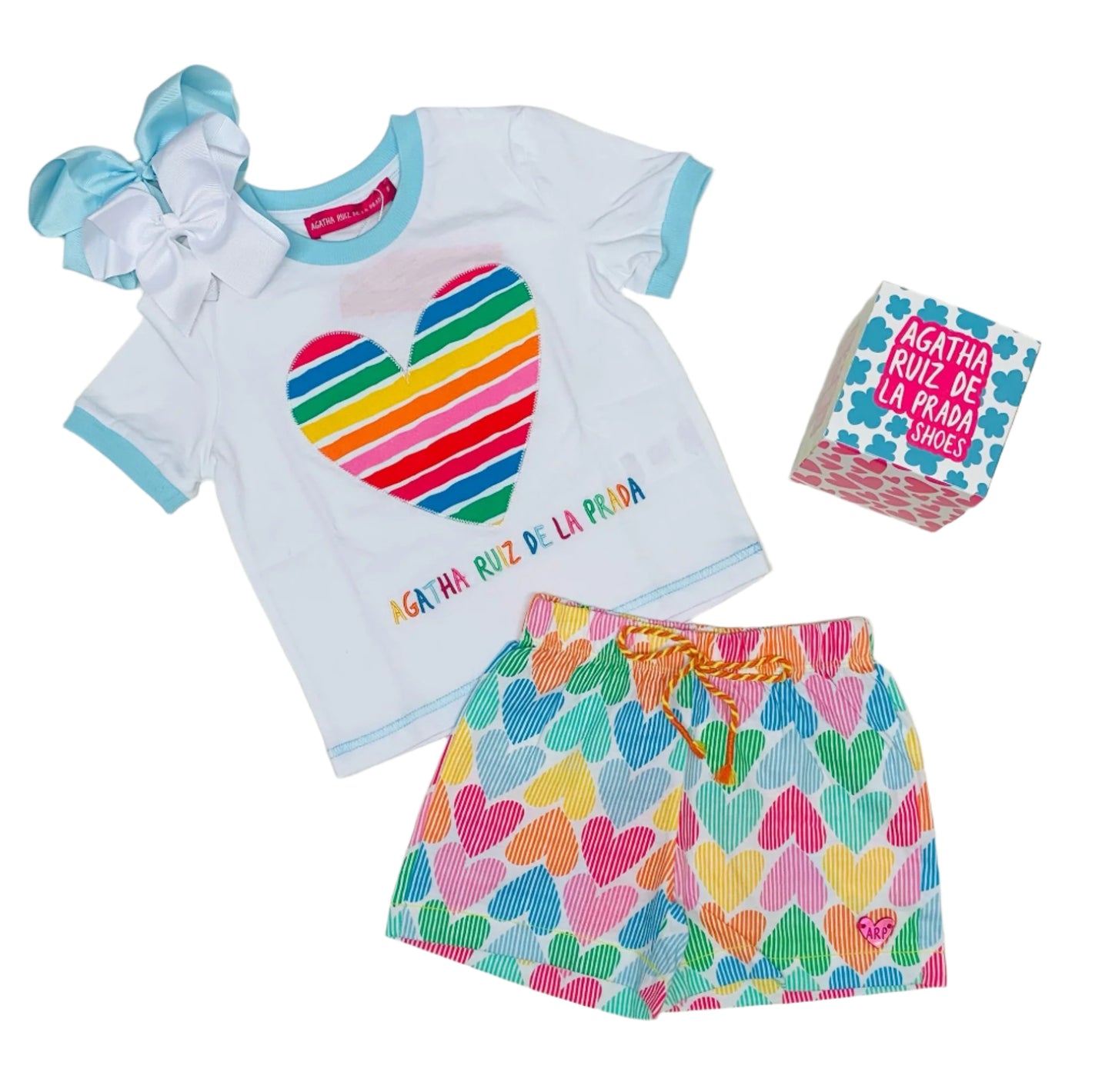 Agatha Ruiz de la Prada Nice White T shirt & Multi Colour Shorts