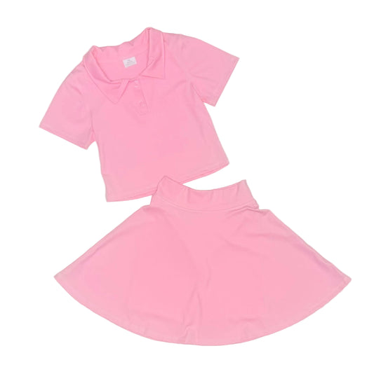 Core Gymwear Baby Pink Skort & Polo Set