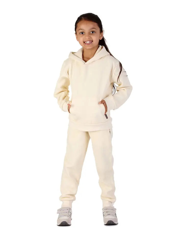 Cream Unisex Two Piece Hooded Jogging Set