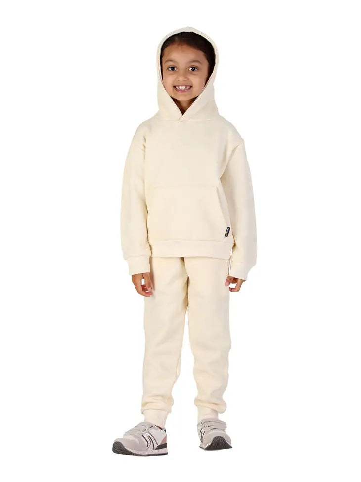 Cream Unisex Two Piece Hooded Jogging Set