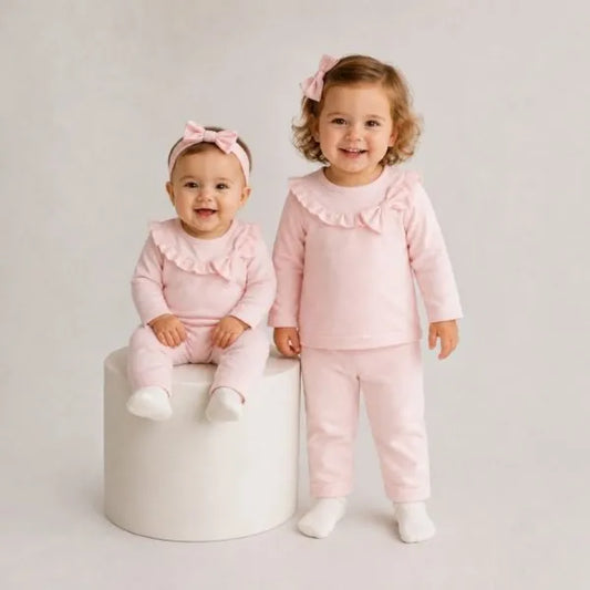 Amore Girls Pink Knitted Jogging Set