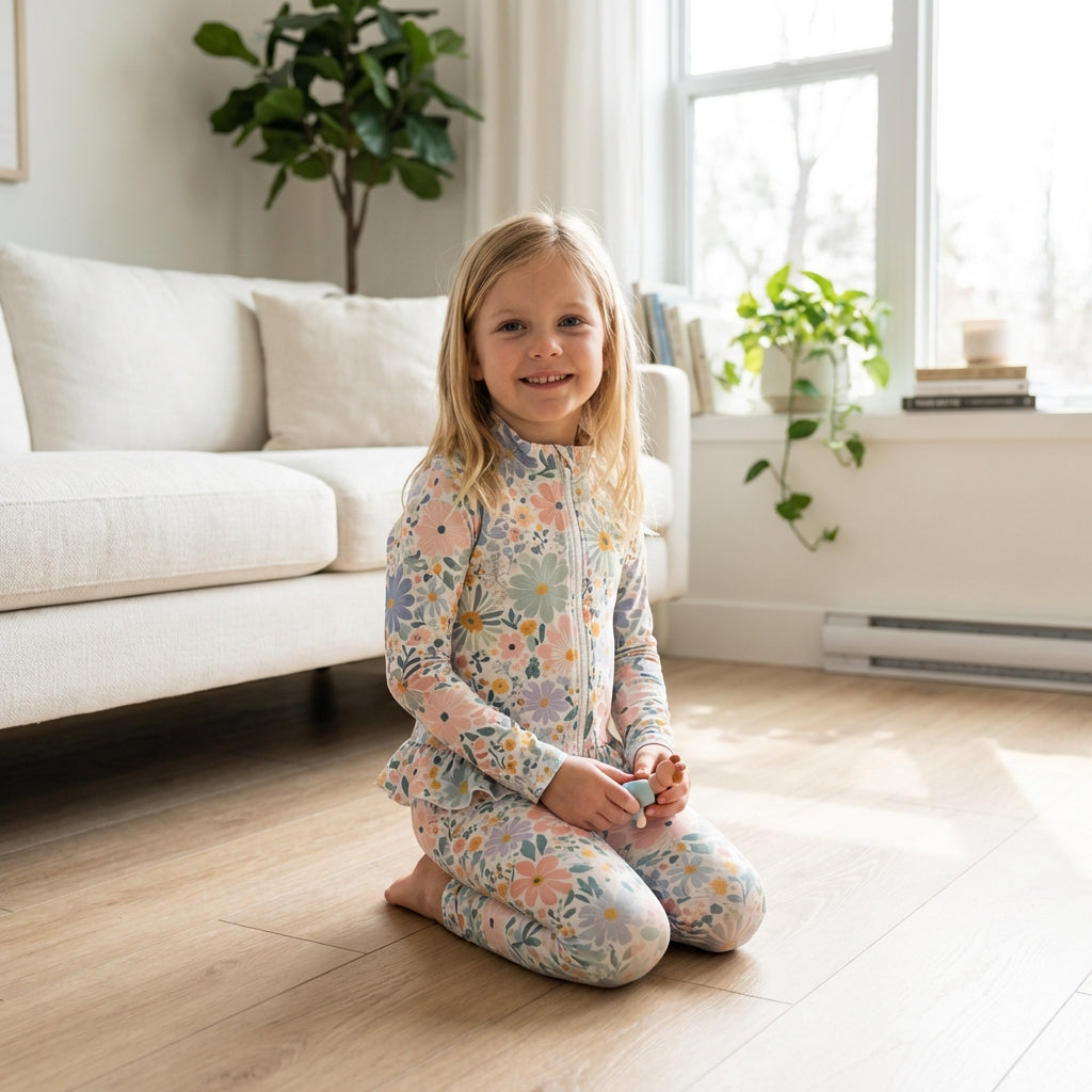 Core Gym Wear Pastel Green Floral Ruffle Hem  (Preorder)