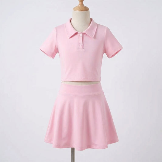 Core Gymwear Baby Pink Skort & Polo Set *Preorder