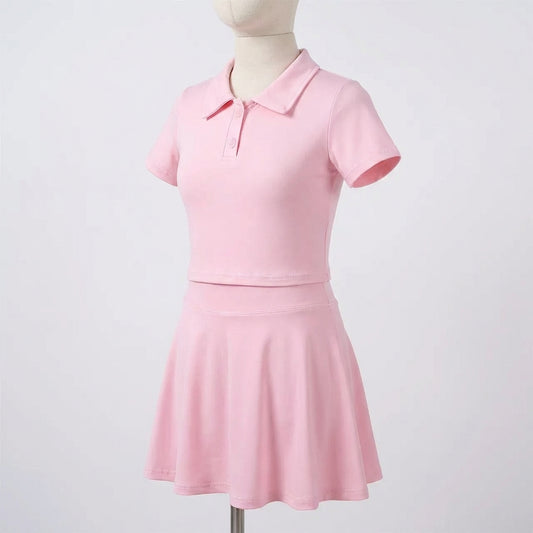 Core Gymwear Baby Pink Skort & Polo Set *Preorder