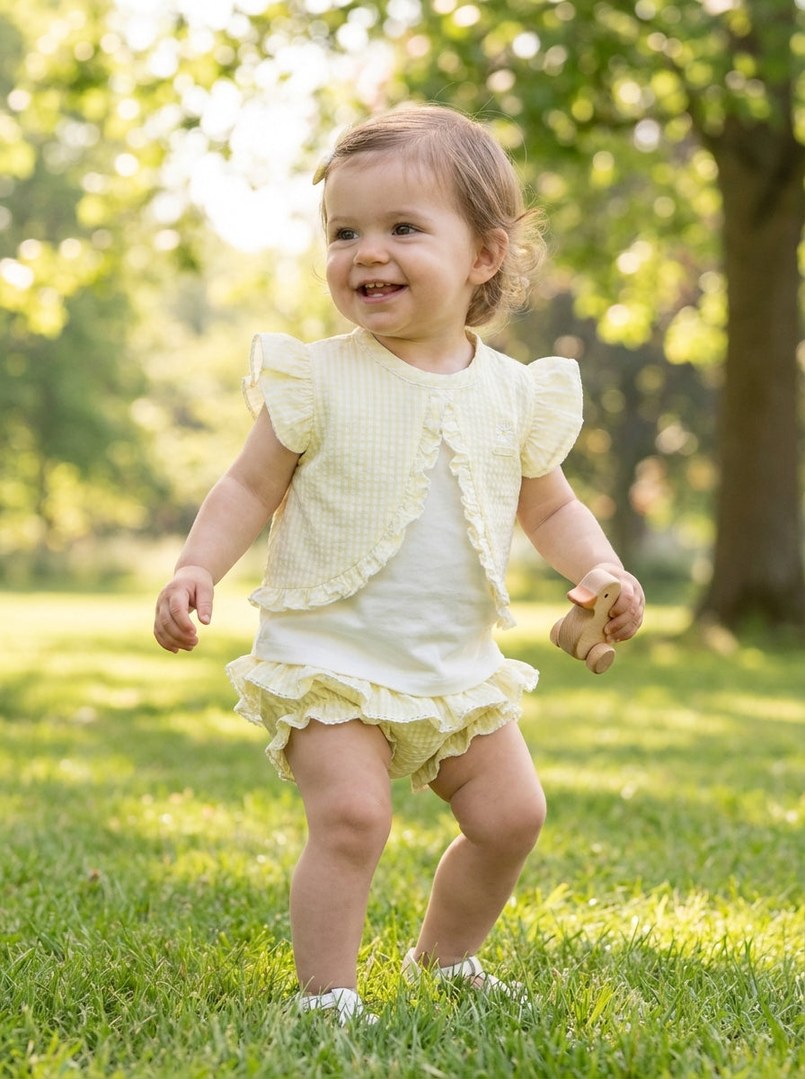 Blues Baby Girls Annecy Lemon Frilly Jam Pants set