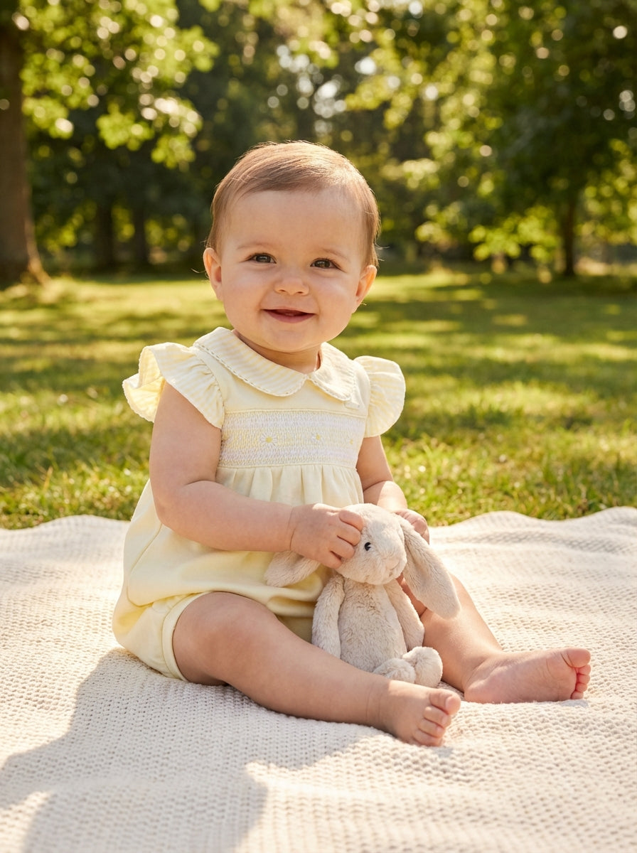 Blues Baby Girls Annecy Lemon Smocked Shortie