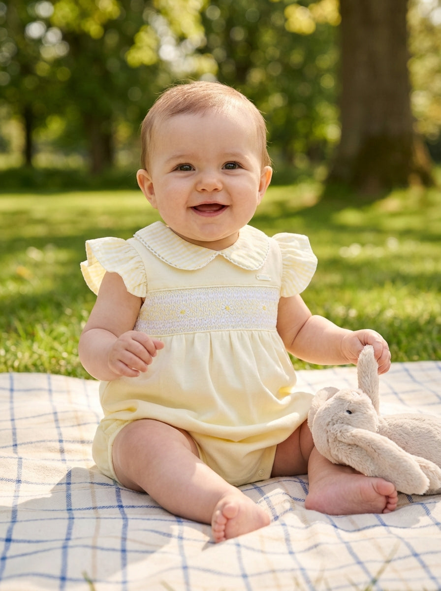 Blues Baby Girls Annecy Lemon Smocked Shortie