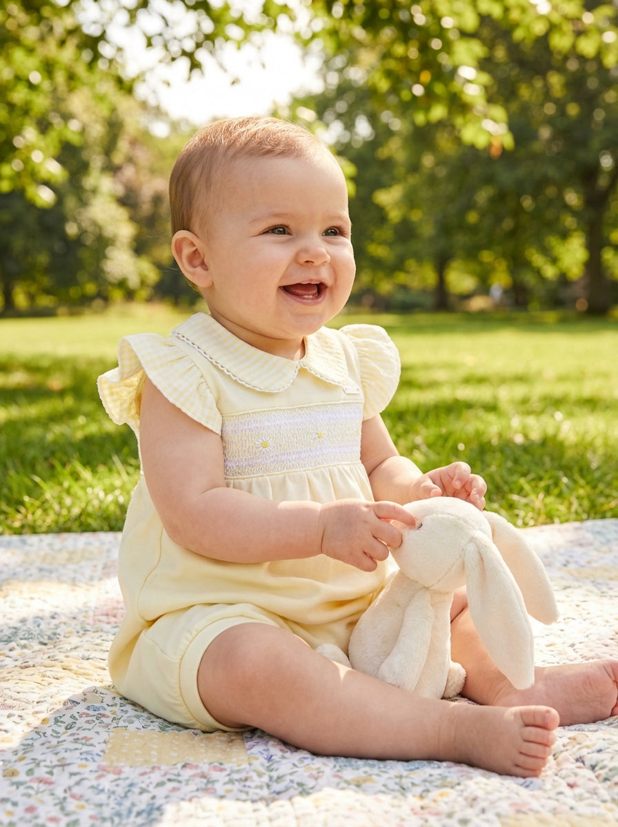 Blues Baby Girls Annecy Lemon Smocked Shortie