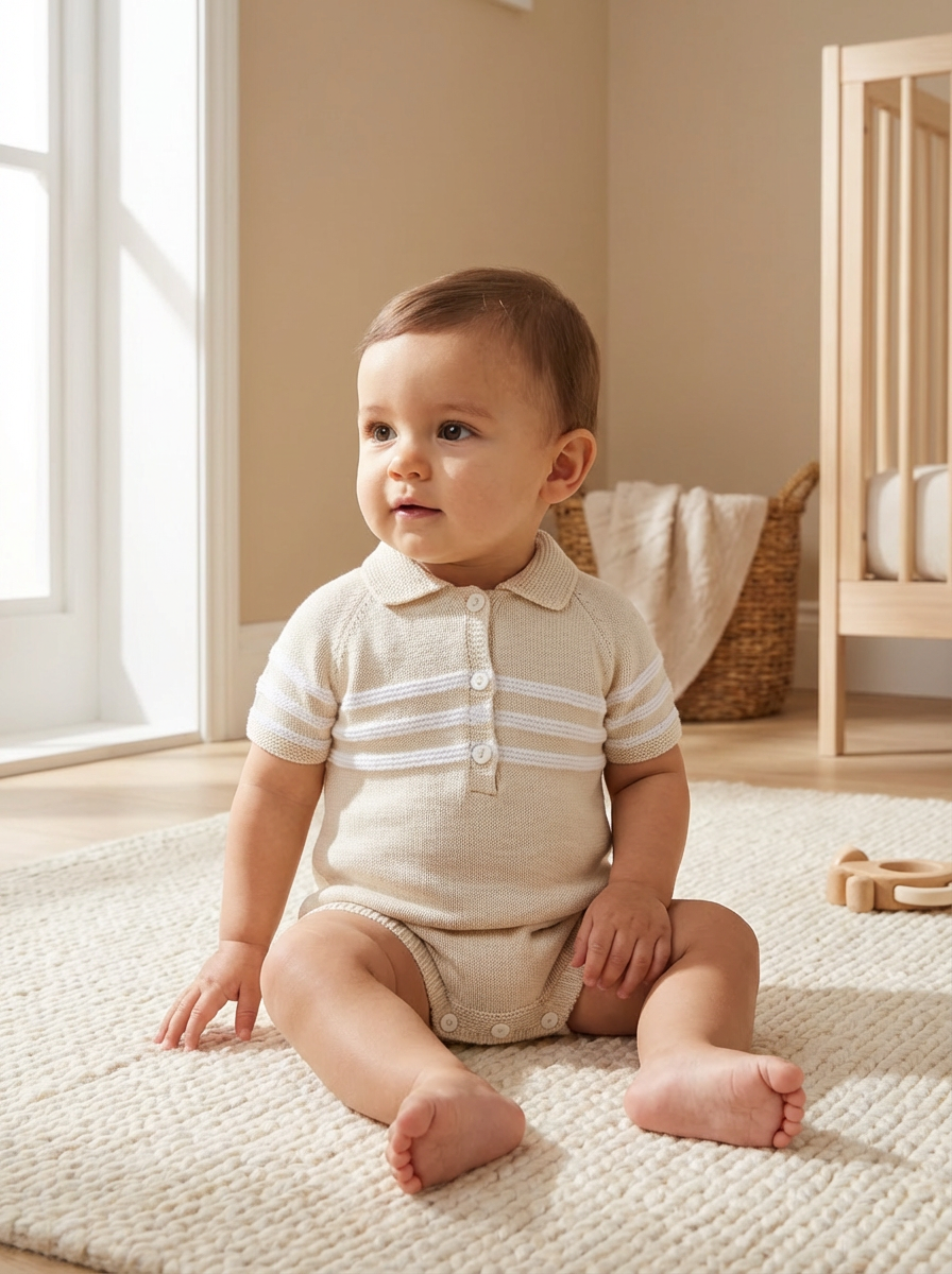 PEX Boys Mateo Romper Natural