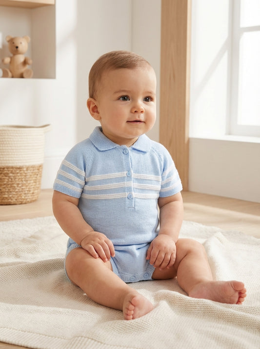 PEX Boys Mateo Romper Blue