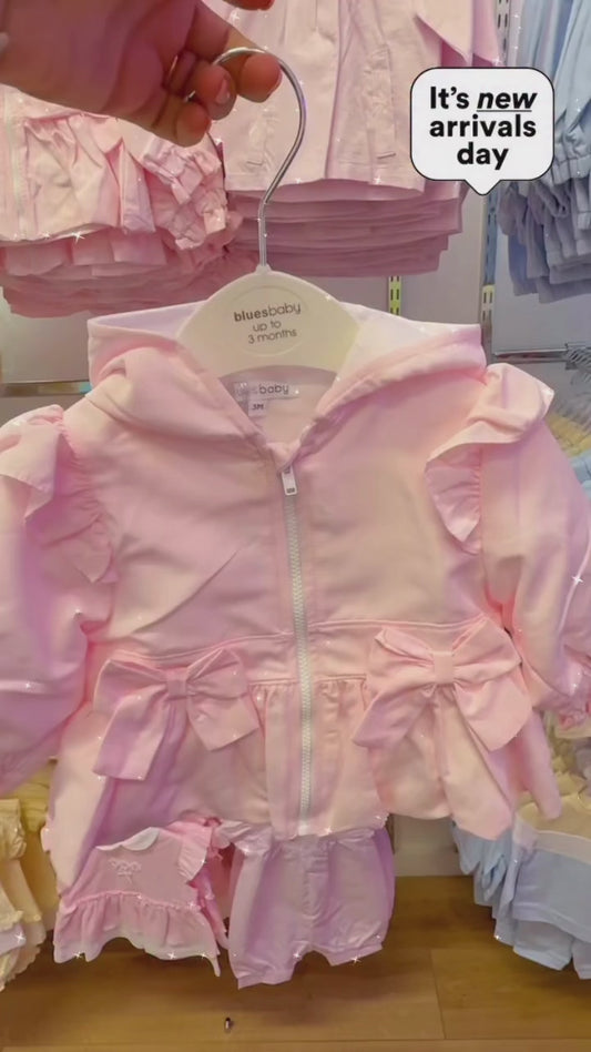 Blues Baby Girls Pink Cannes Summer Bow Jacket