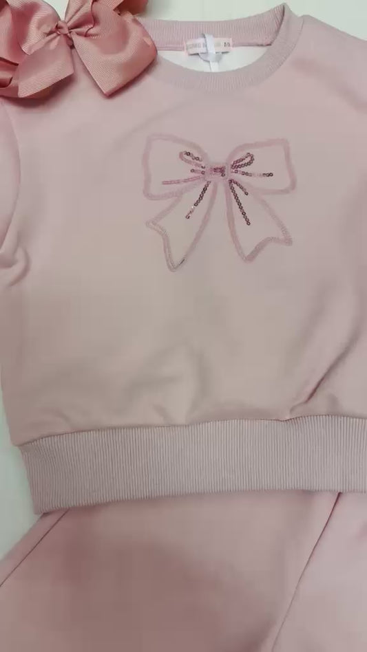 Giorgio Bambino Pink Bow Jogging Set