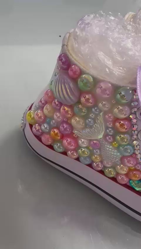 Dolly Bling Canvas Baseball Boots Baby Pastel Pearls