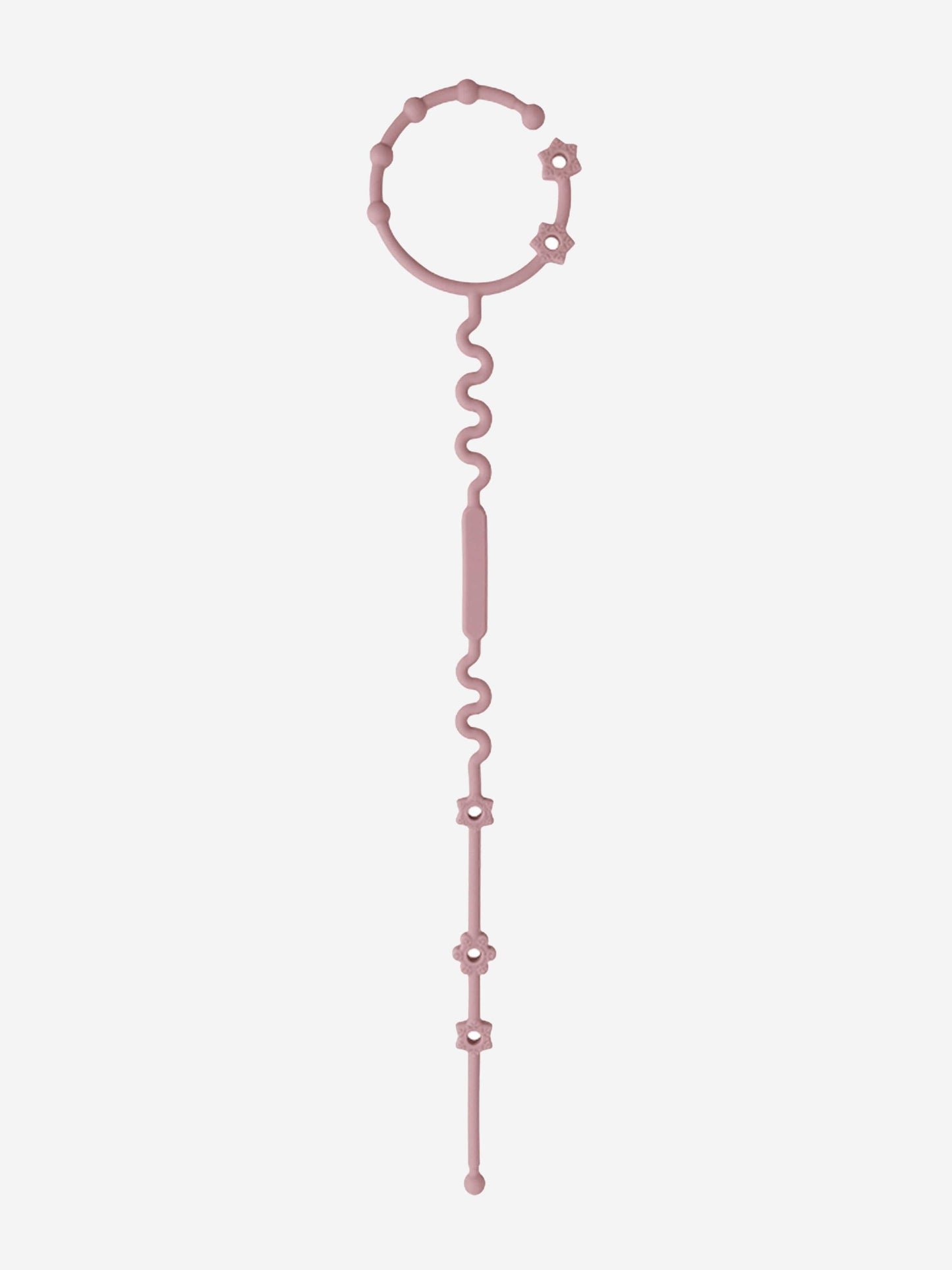 Purple baby teether and pacifier clip with adjustable link chain, one size