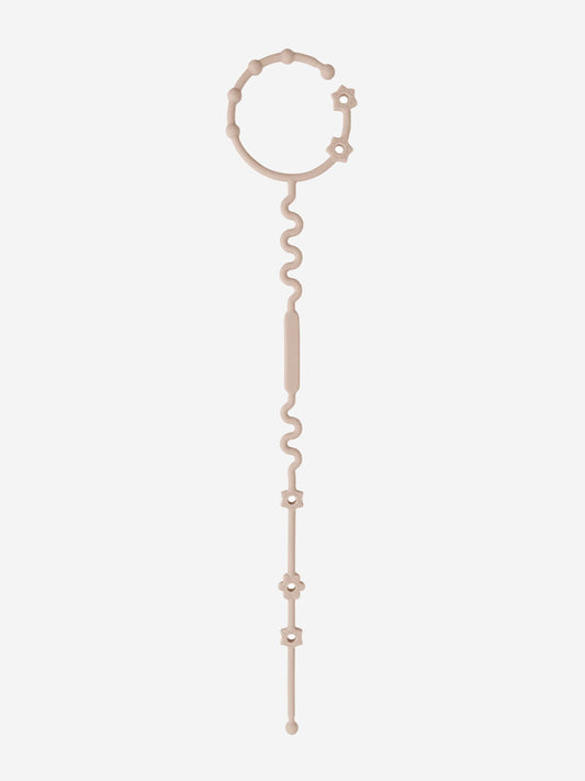 Brown adjustable pacifier clip with teether loop and prong sections