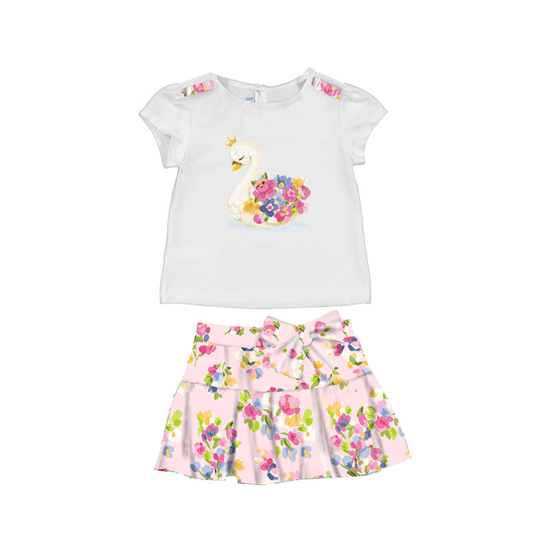 Mayorals Baby Girl Rose Plumeti skirt set