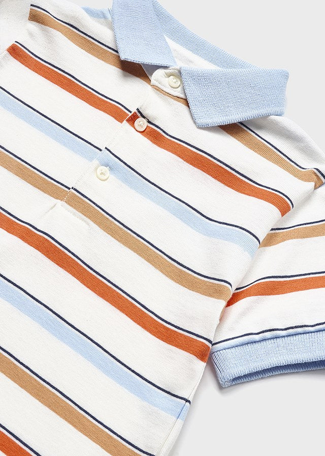 Mayoral Baby Boy Grapefruit Stripes s/s polo