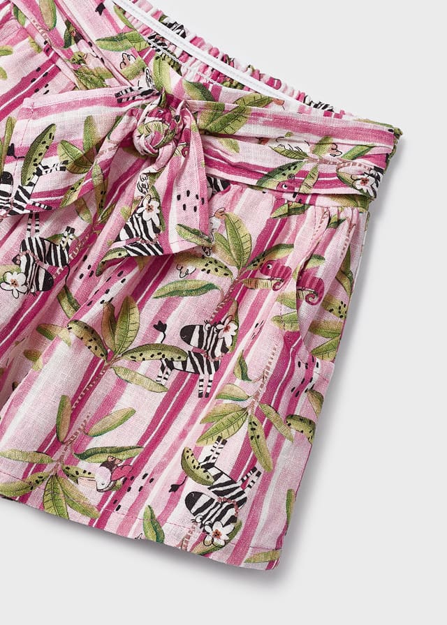 Mayoral Mini Girl Hibiscus Printed shorts set Fushia