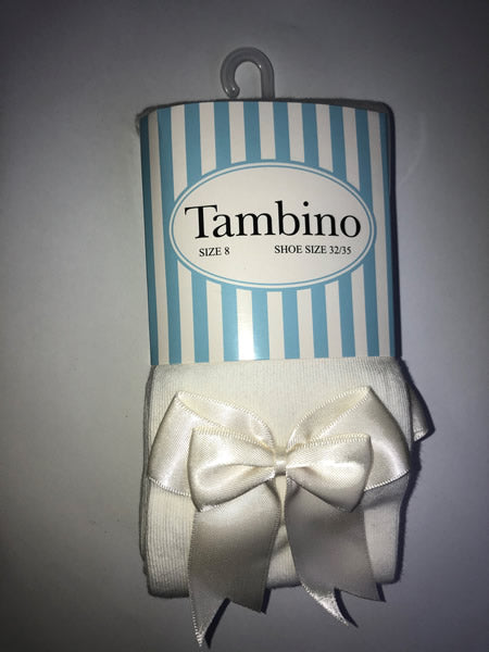 Tambino Bow Tights Cream