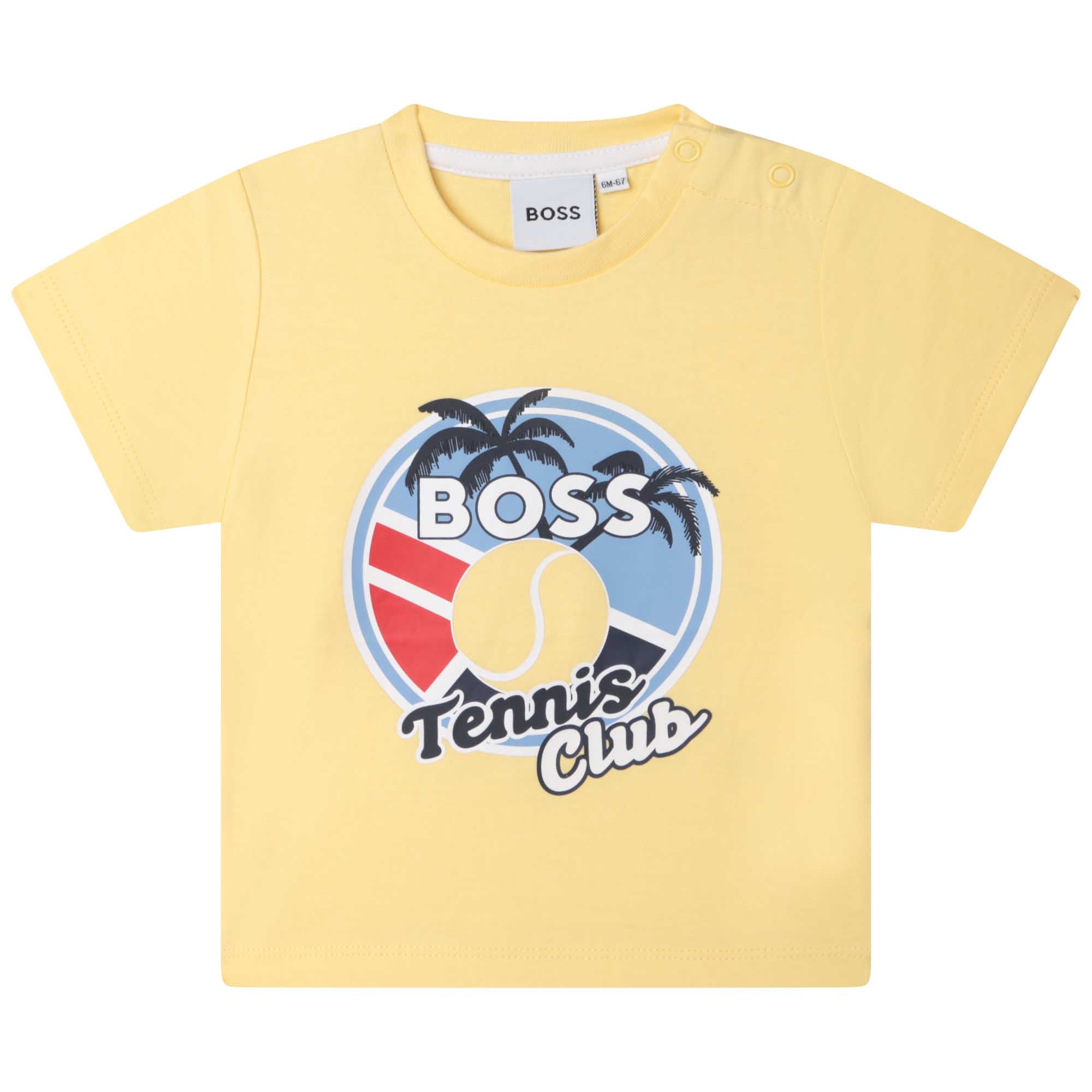 BOSS Kidswear logo-print cotton jumper - Yellow