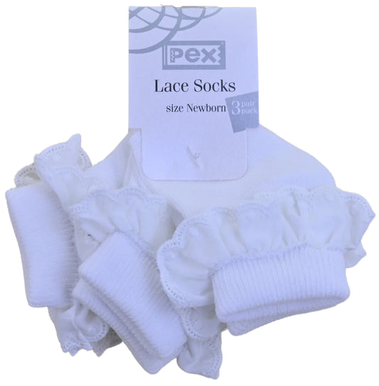 Pex Sophie White Lace Socks Three Pack