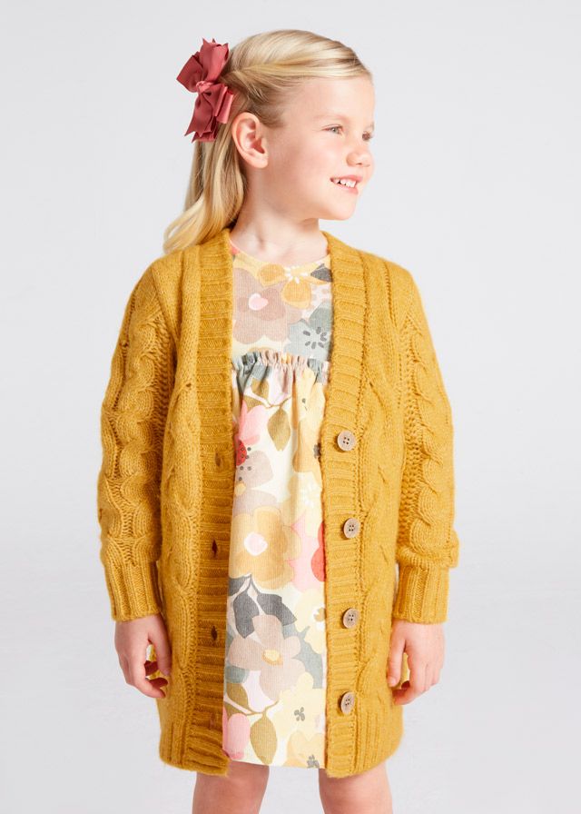 Mayoral Girls Honey Braided Cardigan